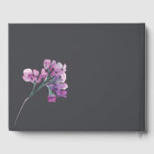 Dusty Pink Paarse Floral Elegant Wedding Gastenboek (Achterkant)