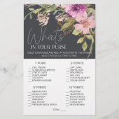 Dusty Pink Paarse Floral Game Wat in je tas Flyer (Voorkant)