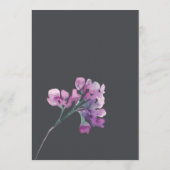 Dusty Pink Paarse Floral Romantic Wedding Menu (Achterkant)