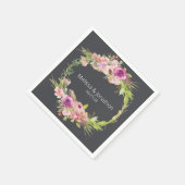 Dusty Pink Paarse Floral Romantic Wedding Servet (Hoek)