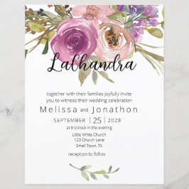 Dusty Pink Paarse Floral Wedding