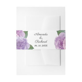 Dusty Pink Paarse Waterverf Floral Wedding Uitnodigingen Wikkel
