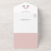 Dusty Pink Pampas Boho Rainbow Girl Baby shower All In One Uitnodiging (Buitenkant)