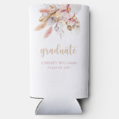 Dusty Pink Pampas Grass Boho Floral Afstuderen Seltzer Blikjeskoeler (Achterkant)