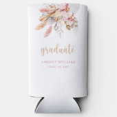 Dusty Pink Pampas Grass Boho Floral Afstuderen Seltzer Blikjeskoeler (Voorkant)