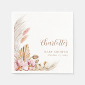 Dusty Pink Pampas Grass Floral | BABY SHOWER Servet (Voorkant)