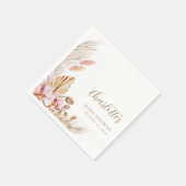 Dusty Pink Pampas Grass Floral | BABY SHOWER Servet (Hoek)