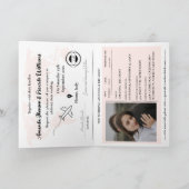 Dusty Pink Passport Foto Bruiloft Uitnodiging (Binnen)