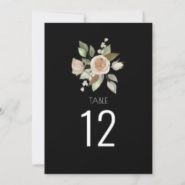 Dusty Pink Peach Roos Black Wedtable Number
