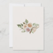 Dusty Pink Peach Roos Flowy Botanical Wedding Kaart (Achterkant)