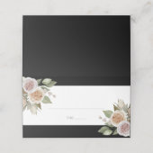 Dusty Pink Peach Rozen Botanical Black Weddenschap Plaatskaartje (Buitenkant ongevouwen)