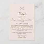 Dusty Pink Pearl Christian Wedding Details Informatiekaartje (Voorkant)
