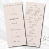 Dusty Pink Pearl Christian Wedding Program Programmakaart