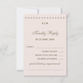 Dusty Pink Pearl Christian Wedding RSVP Card (Voorkant)