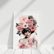 Dusty Pink Peonies Floral Mode Portrait