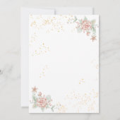 Dusty Pink Peony Floral Chic Waterverf Wedding Kaart (Achterkant)