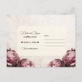 Dusty Pink Peony Flowers Save the Date Aankondigingskaart (Achterkant)