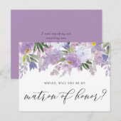 Dusty Pink Peony is mijn matron van eer Kaart (Voorkant / Achterkant)