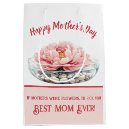 Dusty Pink Peony Moederdag Medium Cadeauzakje