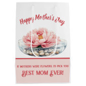 Dusty Pink Peony Moederdag Medium Cadeauzakje (Achterkant)