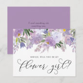 Dusty Pink Peony word Mijn Bloemenmeisje Kaart (Voorkant / Achterkant)
