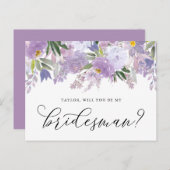 Dusty Pink Peony word mijn Bridesman Kaart (Voorkant / Achterkant)