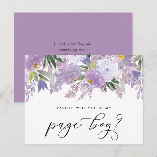 Dusty Pink Peony word Mijn Kaart van de Jongen (Voorkant / Achterkant)