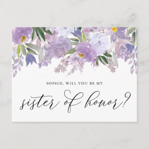 Dusty Pink Peony word mijn zuster van de eer Briefkaart