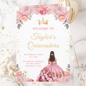 Dusty Pink Princess Floral Quinceañera Programma