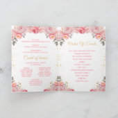 Dusty Pink Princess Floral Quinceañera Programma (Binnen)