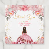 Dusty Pink Princess Quinceañera Bedankt Bedankjes Labels (Voorkant)