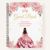 Dusty Pink Princess Quinceañera Guest Book Notitieboek (Voorkant)