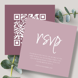 Dusty Pink | QR-code | Bruiloft RSVP Informatiekaartje