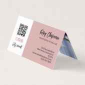 Dusty Pink QR Code Foto Sociale Media Pictogrammen Visitekaartje (Achterkant)