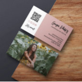 Dusty Pink QR Code Foto Sociale Media Pictogrammen Visitekaartje