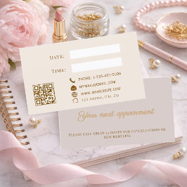 Dusty pink QR customer client appointment card Kortingskaartje