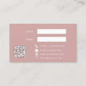 Dusty pink QR customer client appointment card Kortingskaartje (Achterkant)