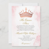 Dusty Pink Quinceanera uitnodiging in het Spaans (Achterkant)