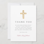 Dusty Pink Religious Cross Girl Confirmation Bedankkaart (Voorkant)