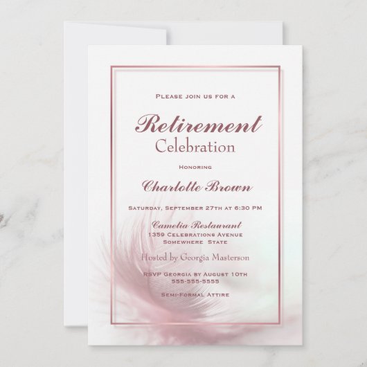 Dusty Pink Retirement Celebration Kaart (Voorkant)