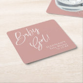 Dusty Pink/ Roos Baby Meisje Baby shower Kartonnen Onderzetters (Schuin)