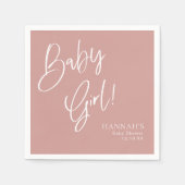 Dusty Pink/ Roos Baby Meisje Baby shower Servet (Voorkant)