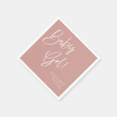 Dusty Pink/ Roos Baby Meisje Baby shower Servet (Hoek)