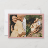 Dusty Pink/ Roos Baby shower Bedankkaart (Achterkant)