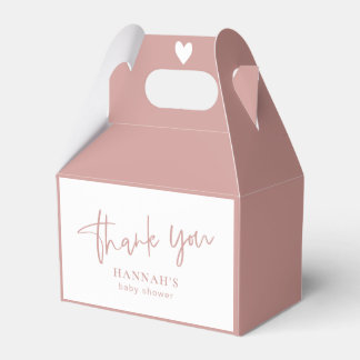 Dusty Pink/ Roos Baby shower dank u Bedankdoosjes