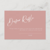 Dusty Pink/Roos Baby shower Diaper Raffle Kaart (Voorkant)