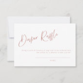 Dusty Pink/Roos Baby shower Diaper Raffle Kaart (Voorkant)