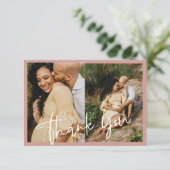 Dusty Pink/ Roos Baby shower Foto Bedankkaart (Staand voorkant)