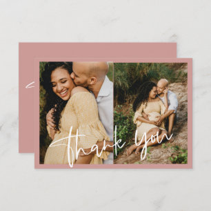 Dusty Pink/ Roos Baby shower Foto Bedankkaart