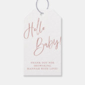Dusty Pink/ Roos Bohemian Baby shower Dank u Cadeaulabel (Voorkant)